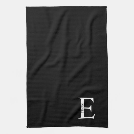 Serviette personnalisée avec monogramme et nom (Vertical)