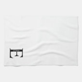 Serviette personnalisée avec monogramme et nom (Horizontal)