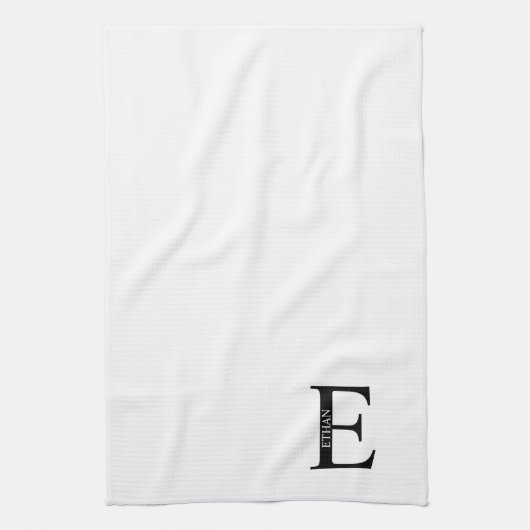 Serviette personnalisée avec monogramme et nom (Vertical)