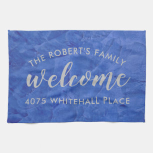 Serviette Personnalisée avec Nom en Navy Moderne e
