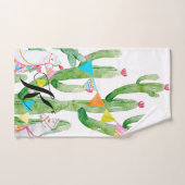 Serviette personnalisée Boho Llama Cactus bohème (Serviette à main)