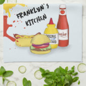 Serviette personnalisée Cool Kitchen BBQ | Grill p (Plié)