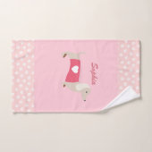 Serviette personnalisée Dachshund rose Cadeau (Serviette à main)