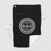 Serviette personnalisée de golf de noir de (En situation)