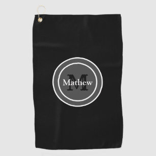 Serviette personnalisée de golf de noir de