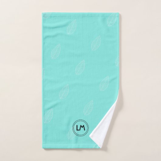 Serviette personnalisée monogramme vert chic simpl (Serviette à main)