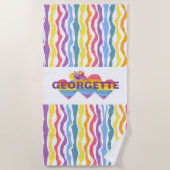 Serviette personnalisée Rainbow Heart Beach (Devant)