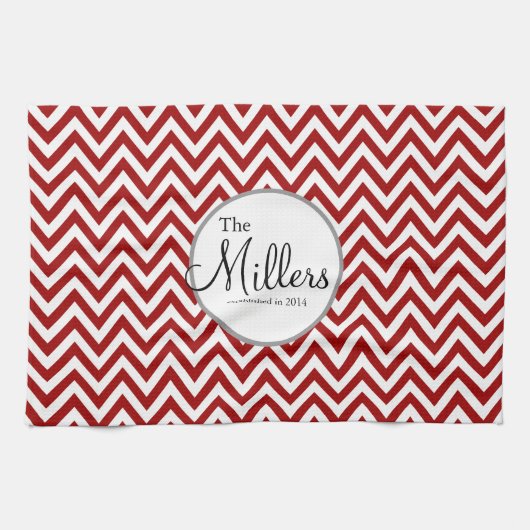 Serviette personnalisée rouge et blanc (Horizontal)