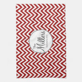 Serviette personnalisée rouge et blanc (Vertical)