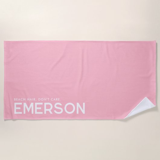 Serviette personnalisée Slogan Rose clair (Devant)