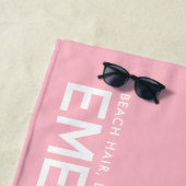 Serviette personnalisée Slogan Rose clair (En situation)