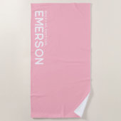 Serviette personnalisée Slogan Rose clair (Devant)