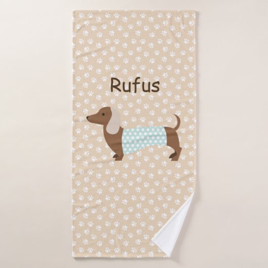 Serviette personnalisée teckel Rufus (Serviette de bain)
