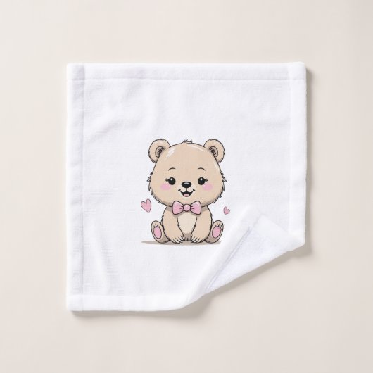 serviette petite ours fille bébé (Gant de toilette)