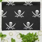 Serviette pirate pour le crâne et les os croisés (Plié)