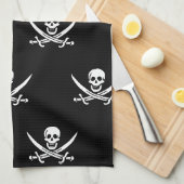 Serviette pirate pour le crâne et les os croisés (Quart Plié)