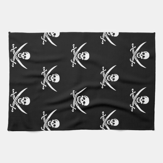 Serviette pirate pour le crâne et les os croisés (Horizontal)