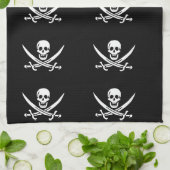 Serviette pirate pour le crâne et les os croisés (Plié)