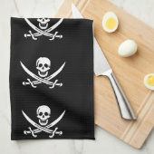 Serviette pirate pour le crâne et les os croisés (Quart Plié)