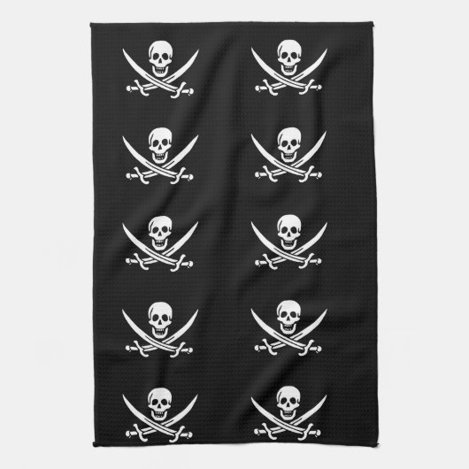 Serviette pirate pour le crâne et les os croisés (Vertical)