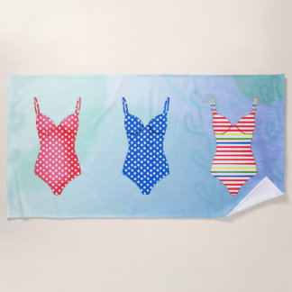 Serviette plage en maillot de bain