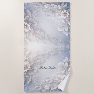 Serviette Plage Florale Blanche
