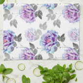 Serviette Plat d'Aquarelle Florale Violet (Plié)