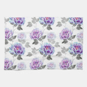 Serviette Plat d'Aquarelle Florale Violet (Horizontal)