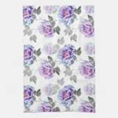 Serviette Plat d'Aquarelle Florale Violet (Vertical)