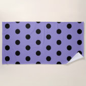 Serviette Polka Dot Beach (Lavande et Noir) (Devant)