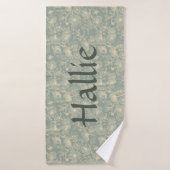 Serviette pour chien - Botanique Vert Sauge, Perso (Serviette de bain)