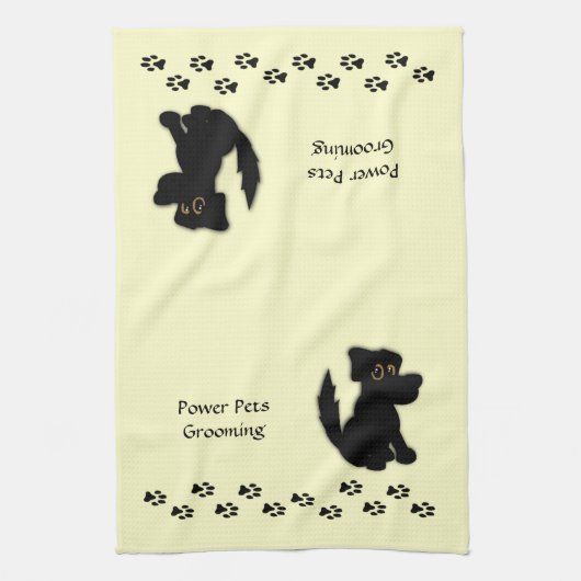 Serviette pour chien noir Groomer animal de compag (Vertical)