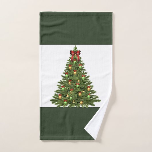 Serviette pour invités de salle de bain avec sapin (Serviette à main)