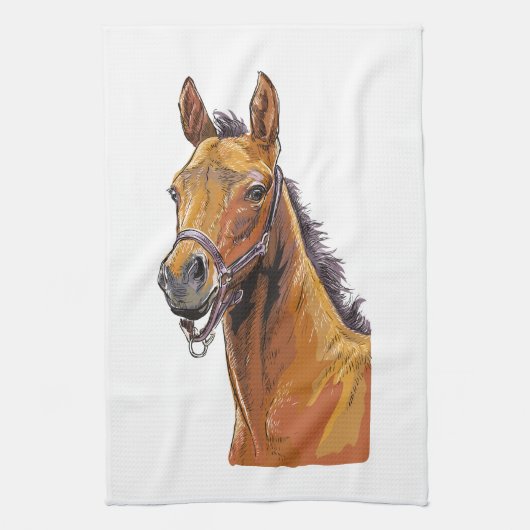 Serviette pour les mains avec dessin à la main d'u (Vertical)