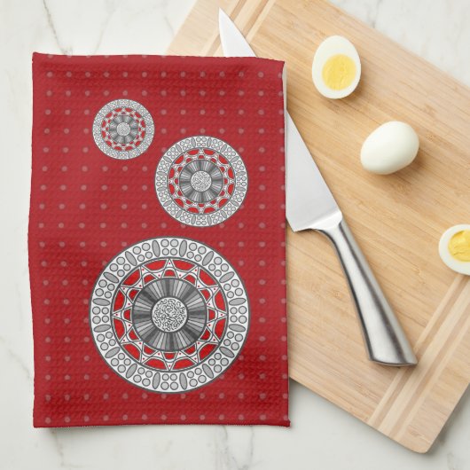 Serviette pour les mains Aztec rencontre l'alien (Quart Plié)