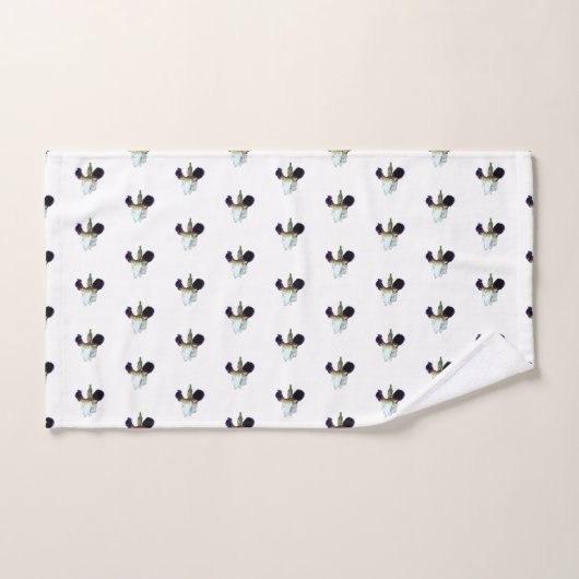 Serviette pour les mains Iris violet et blanc (Serviette à main)