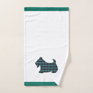 Serviette pour les mains Noël vert Terrier écossai