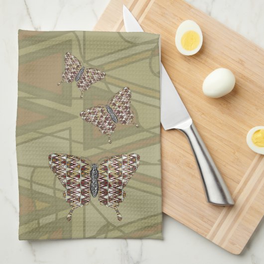 Serviette pour les mains Papillon africain (Quart Plié)