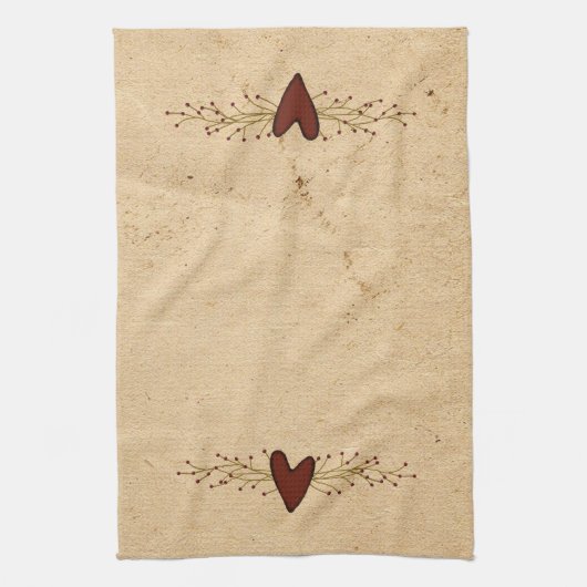 Serviette Primitive Heart Kitchen (Vertical)