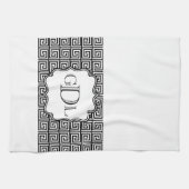 Serviette principale grecque noire et blanche de (Horizontal)