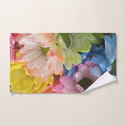 Serviette réglée - marguerites multicolores II (Serviette à main)