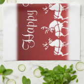 Serviette Reindeer de Noël sur mesure Serviettes d (Plié)