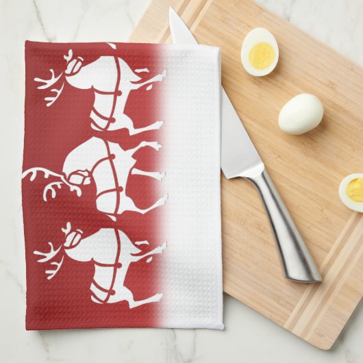 Serviette Reindeer de Noël sur mesure Serviettes d (Quart Plié)