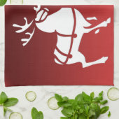 Serviette Reindeer de Noël sur mesure Serviettes d (Plié)