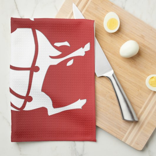 Serviette Reindeer de Noël sur mesure Serviettes d (Quart Plié)