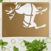 Serviette Reindeer de Noël sur mesure Serviettes d (Plié)