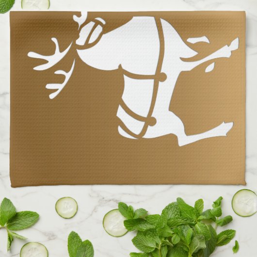 Serviette Reindeer de Noël sur mesure Serviettes d (Plié)