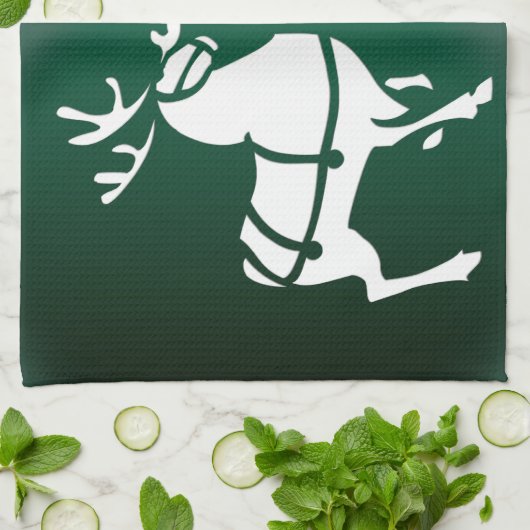 Serviette Reindeer de Noël sur mesure Serviettes d (Plié)