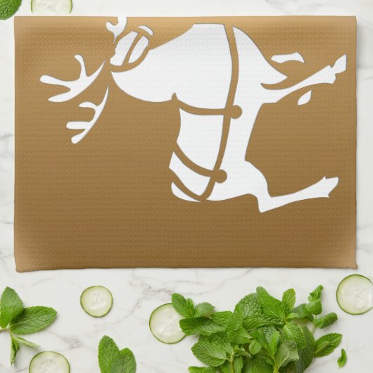 Serviette Reindeer de Noël sur mesure Serviettes d (Plié)