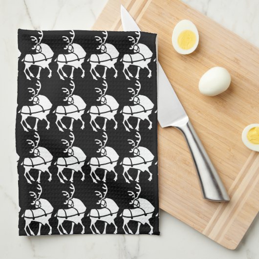 Serviette Reindeer de Noël sur mesure Serviettes d (Quart Plié)